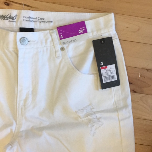 White Denim Boyfriend Crop Jeans - Picture 4 of 6